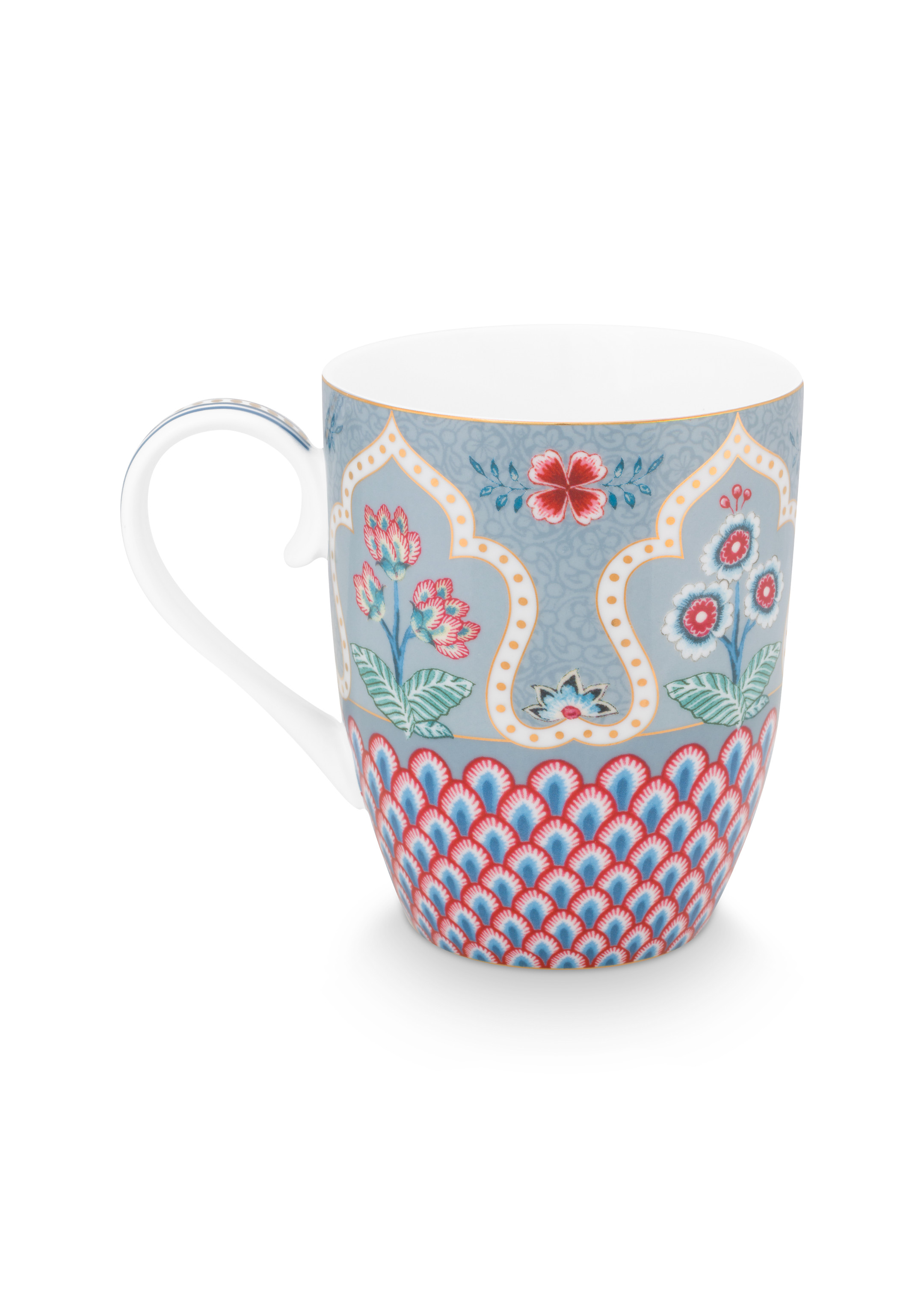 Pip Studio Mugg Flower Festival Scallop Deco Light Blue - 2