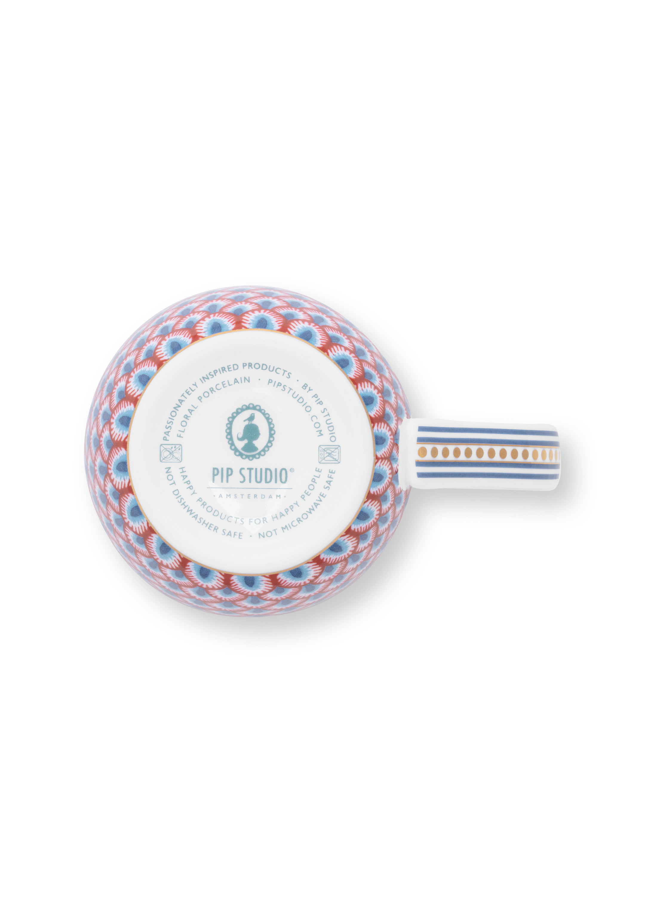 Pip Studio Kopp Liten Flower Festival Scallop Red-Blue - 2