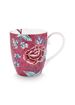 Pip Studio Mugg Flower Festival Light Dark Pink XL