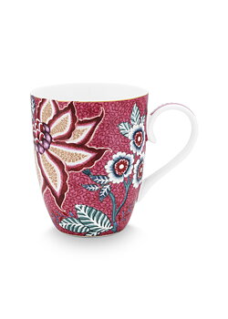 Pip Studio Mugg Flower Festival Dark Pink