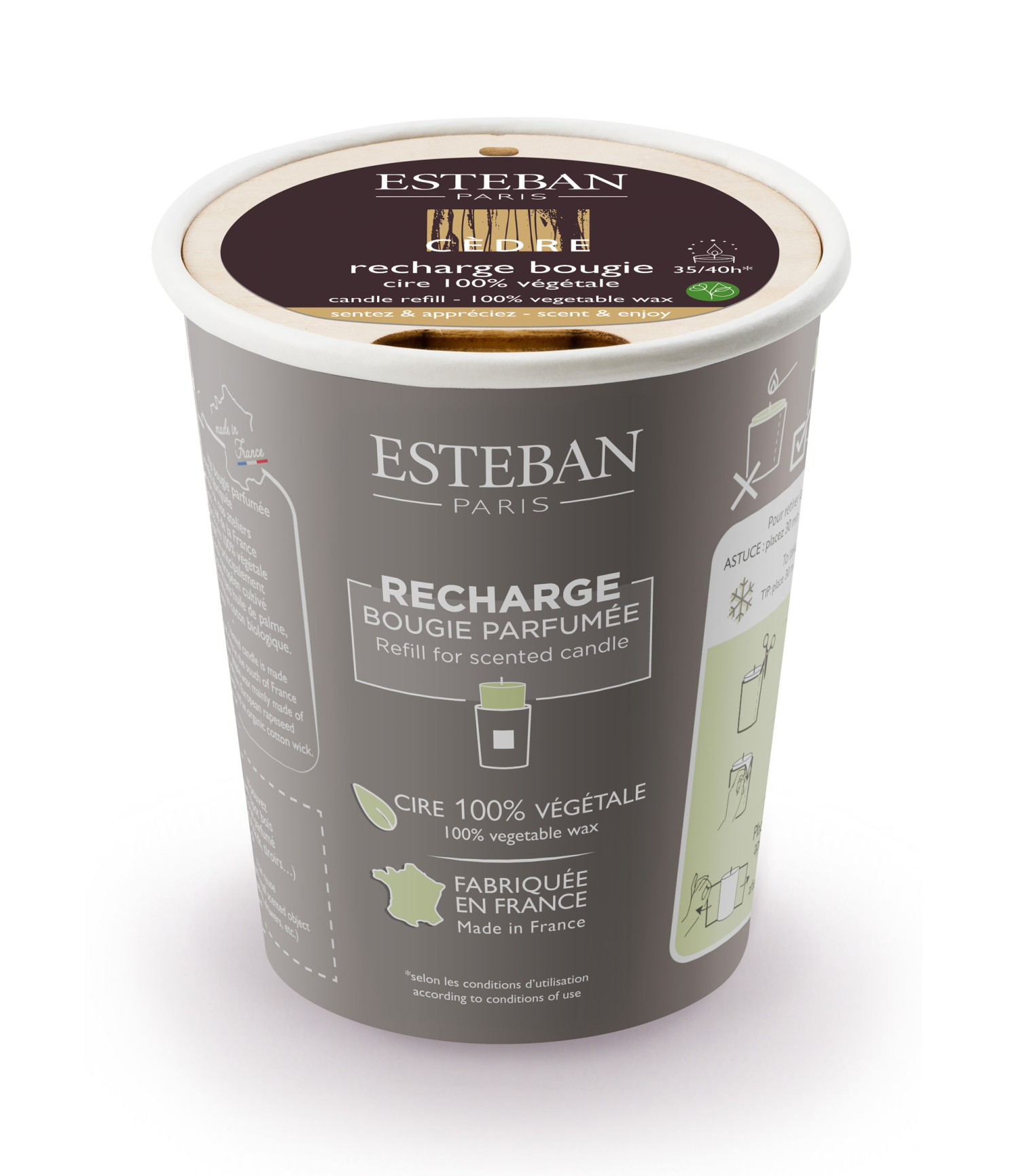 Estéban Paris Refill till  Doftljus Cèdre