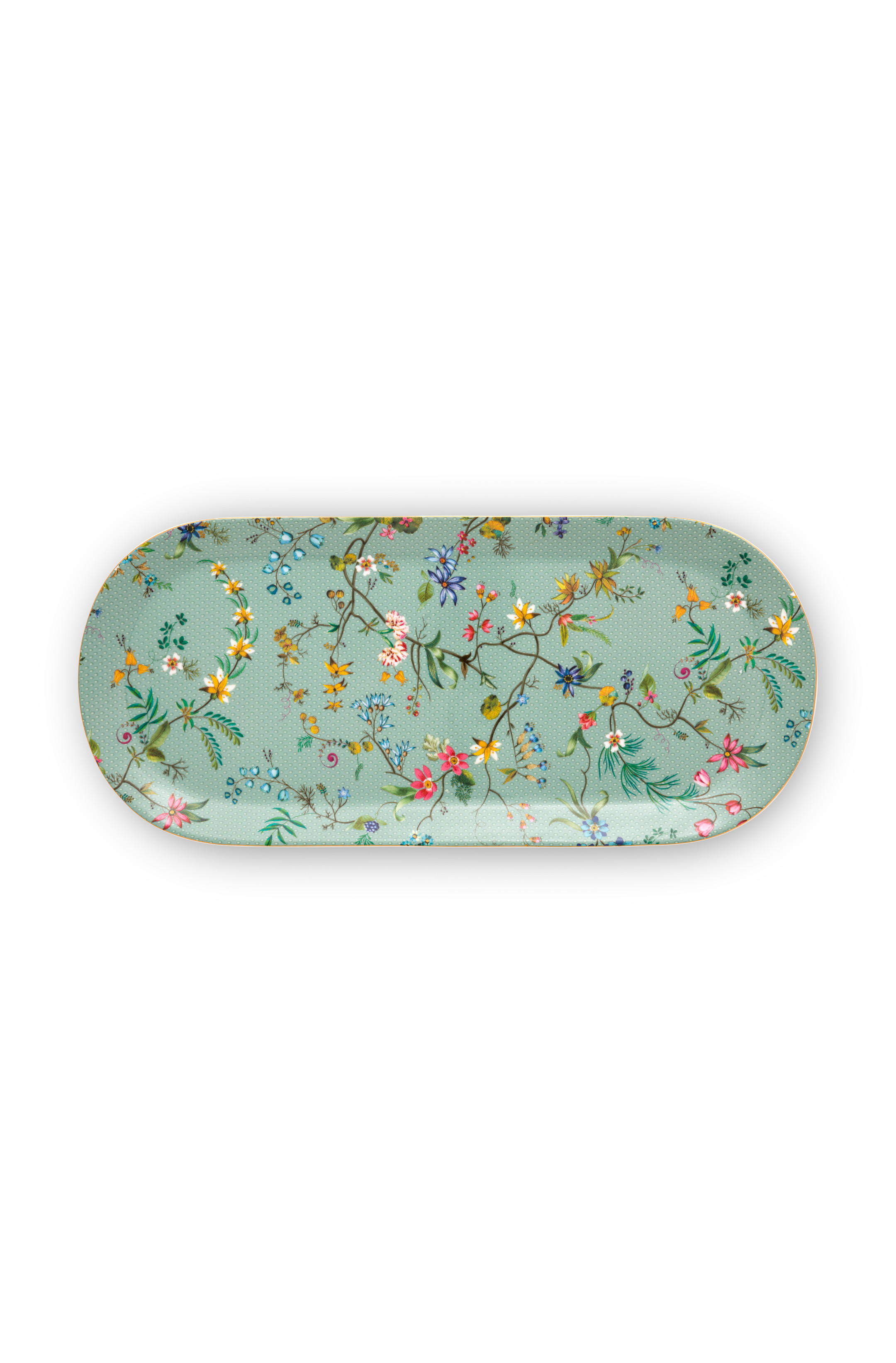   Pip Studio Oval Assiett Jolie Flowers Blue