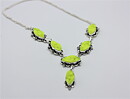Halsband med neongul druzy agat