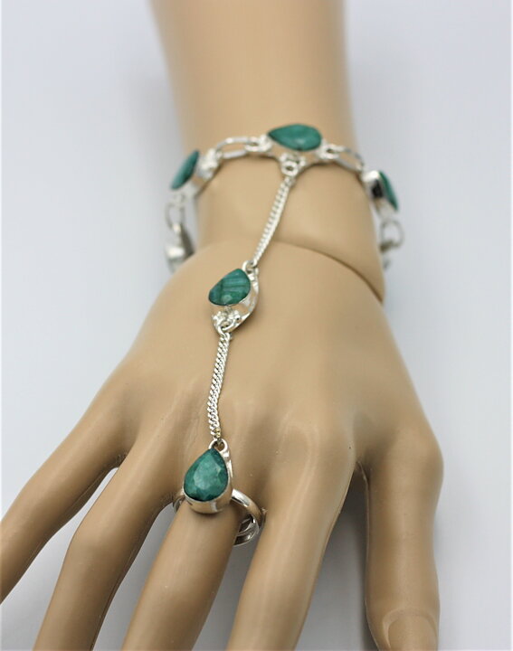 Slavebracelet med rubiner, safirer eller smaragder