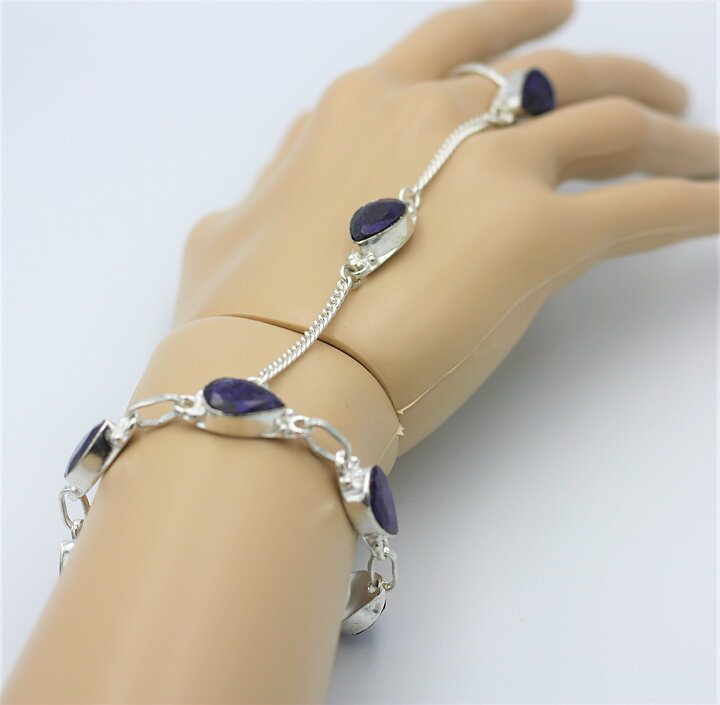 Slavebracelet med rubiner, safirer eller smaragder