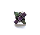 Ring med flerfärgad druzy agat stl 17