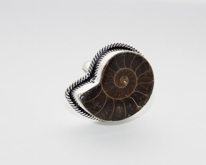 Ring med ammonit fossil stl 20