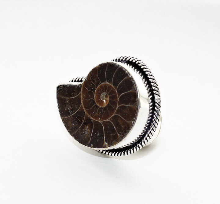 Ring med ammonit fossil stl 20
