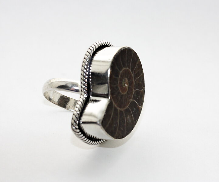 Ring med ammonit fossil stl 20