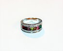 Silverfylld ring med multistenar