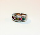 Silverfylld ring med multistenar
