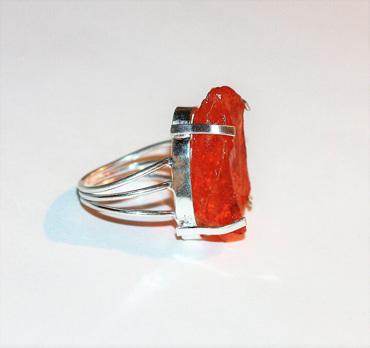 Ring med orange kvarts stl 17,5