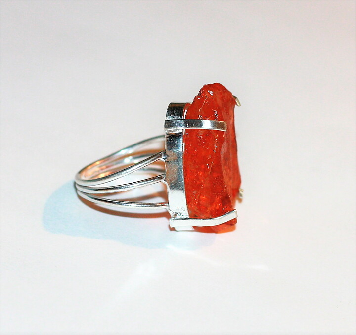 Ring med orange kvarts stl 17,5