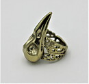 Ring fågelkranie guld stl 17-17,5