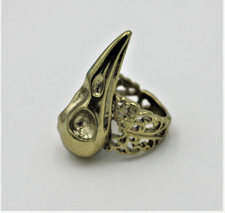 Ring fågelkranie guld stl 17-17,5