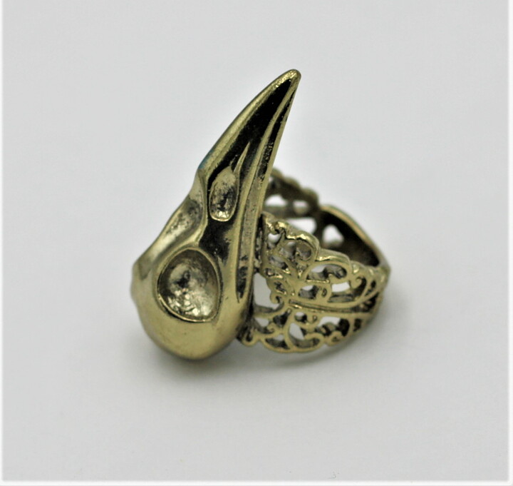 Ring fågelkranie guld stl 17-17,5