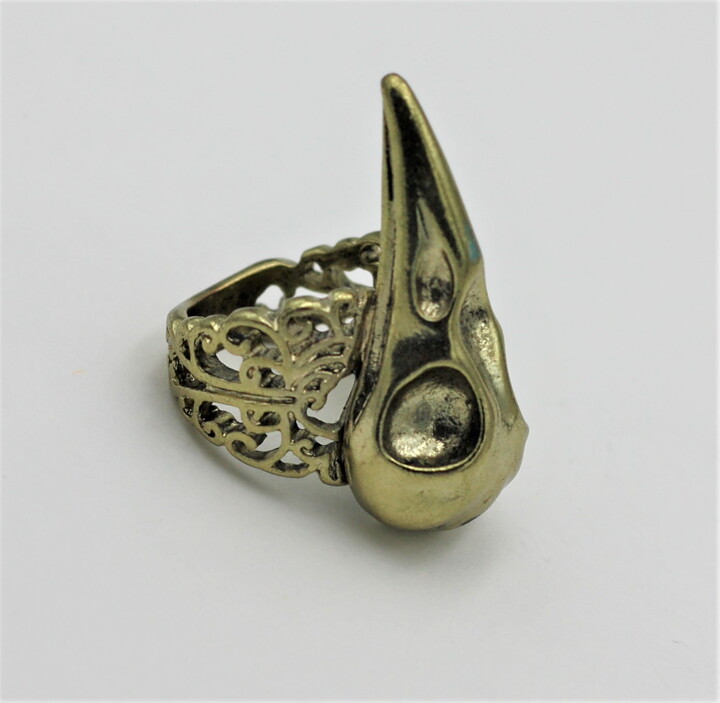 Ring fågelkranie guld stl 17-17,5