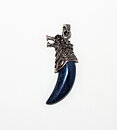 Hänge varghuvud med lapis lazuli