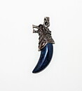 Hänge varghuvud med lapis lazuli