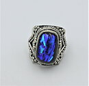 Bred ring med dichroiskt glas stl 17,5