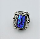 Bred ring med dichroiskt glas stl 17,5