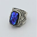 Bred ring med dichroiskt glas stl 17,5