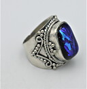 Bred ring med dichroiskt glas stl 17,5