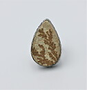 Droppformad ring med Psilomelan dendrit stl 17,5