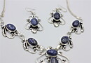 Magnifikt smyckesset med lapis lazuli