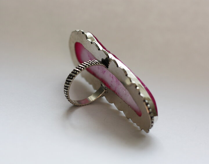 Maffig ring med rosa agat stl 19