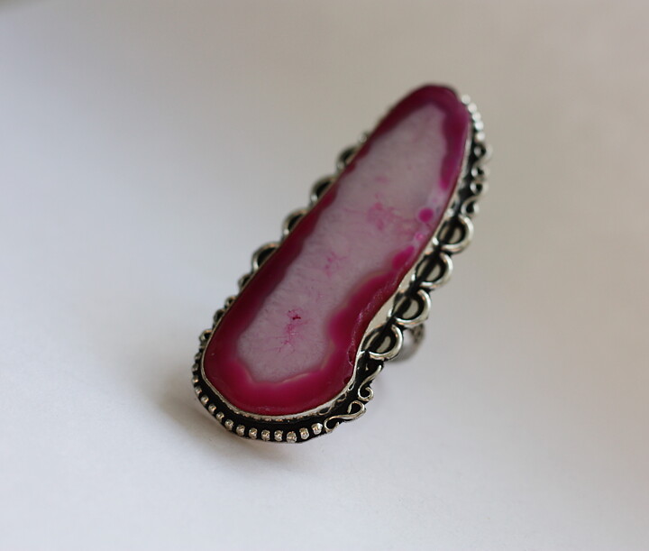Maffig ring med rosa agat stl 19