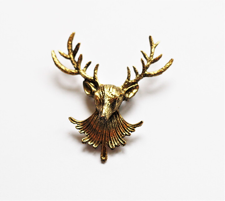 Brosch hjort antikguld