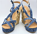 Sandaletter i denim med kilklack stl 39