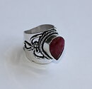 Bred ring med rubin stl 19