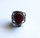 Bred ring med rubin stl 19
