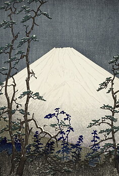 Magnet Berget Fuji i snöskrud