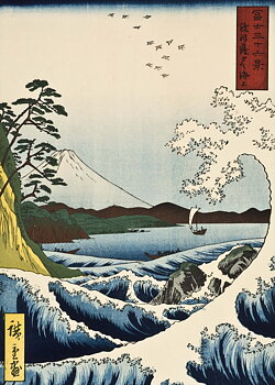 Affisch: Vy av berget Fuji