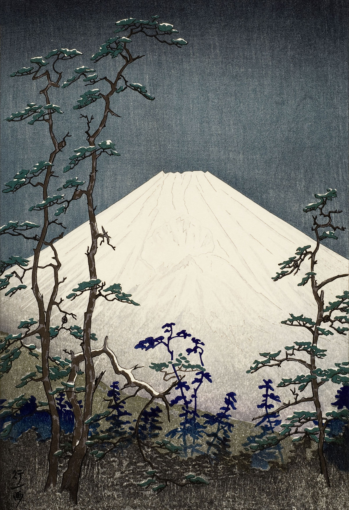 Berget Fuji i snöskrud