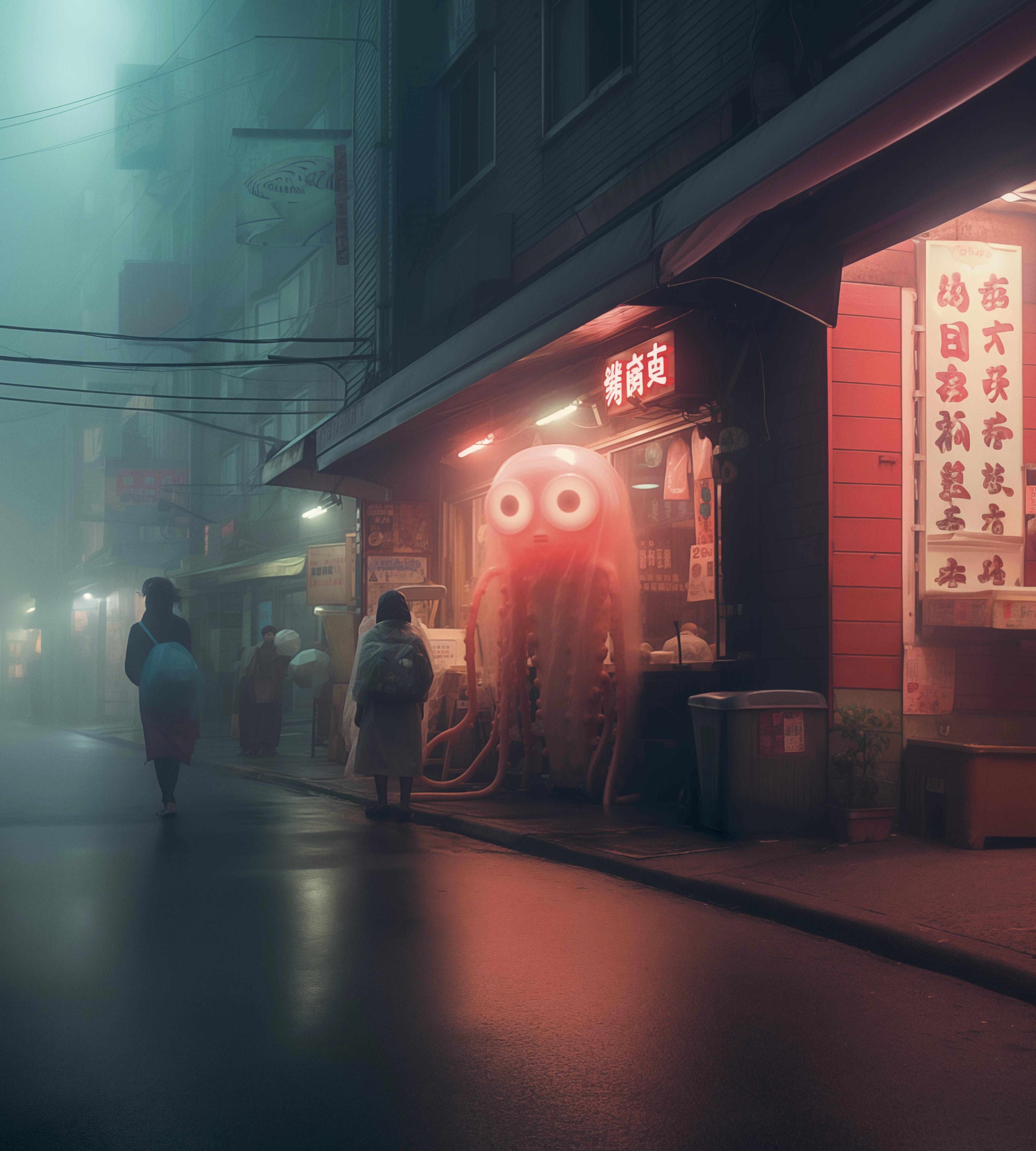 Duschdraperi Tako Street View - Yokai - 3