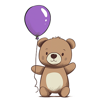 Purple Teddy - Mini Poster