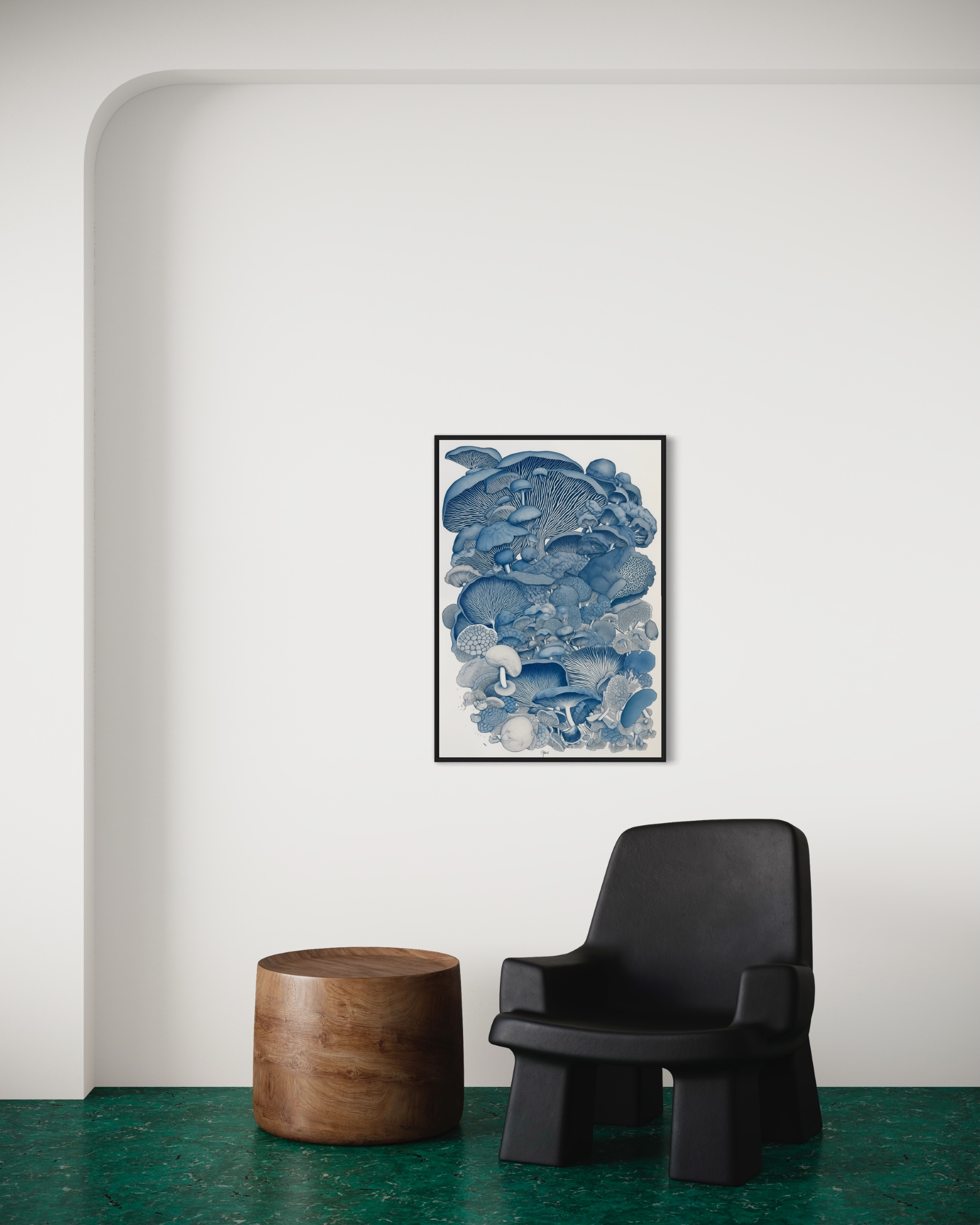 Blue Mushroom No1 - Poster