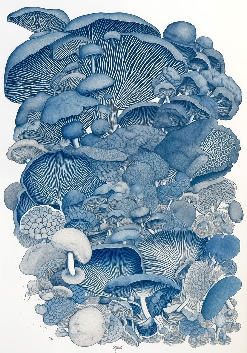 Blue Mushroom No1 - Poster - 2