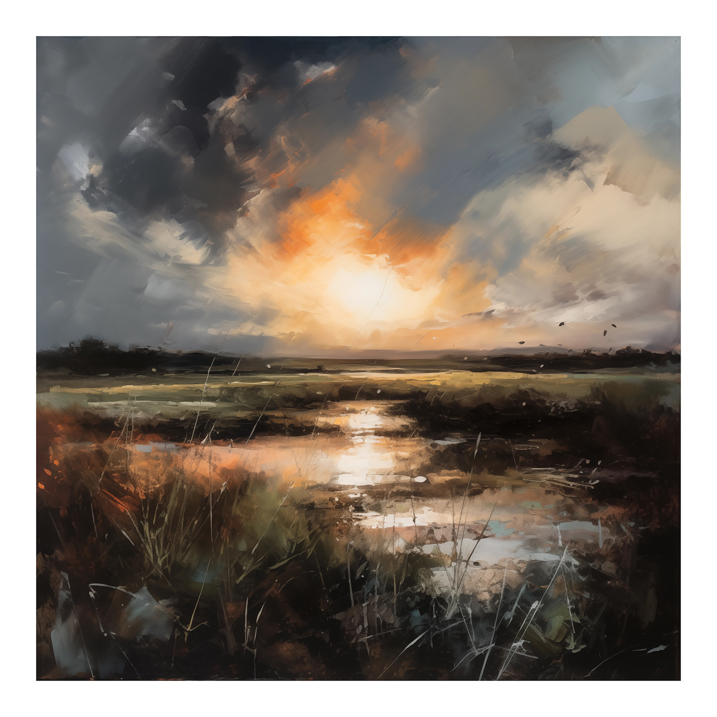 Landscape Swamp Sun - Poster - 2