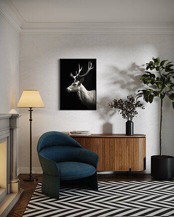 Animal White Deer - Poster