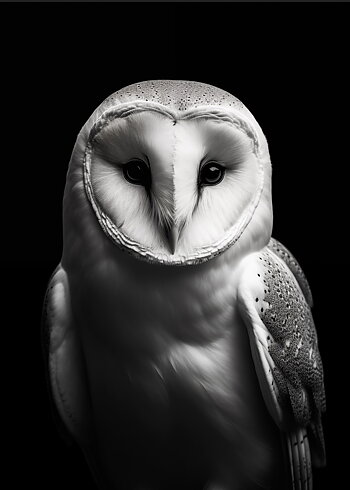 Animal White Owl - Poster
