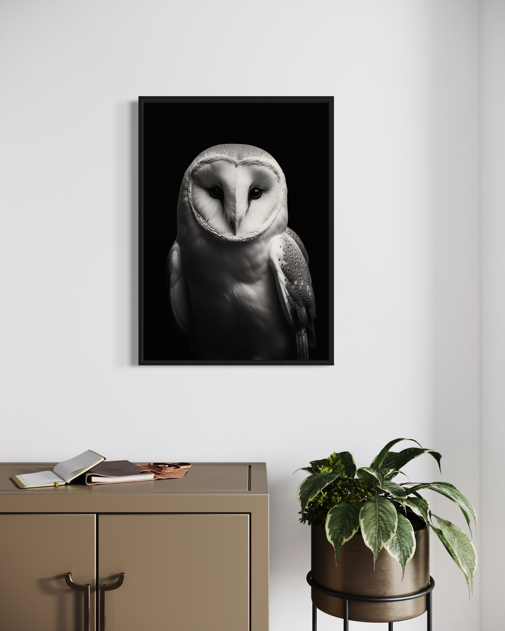 Animal White Owl - Poster