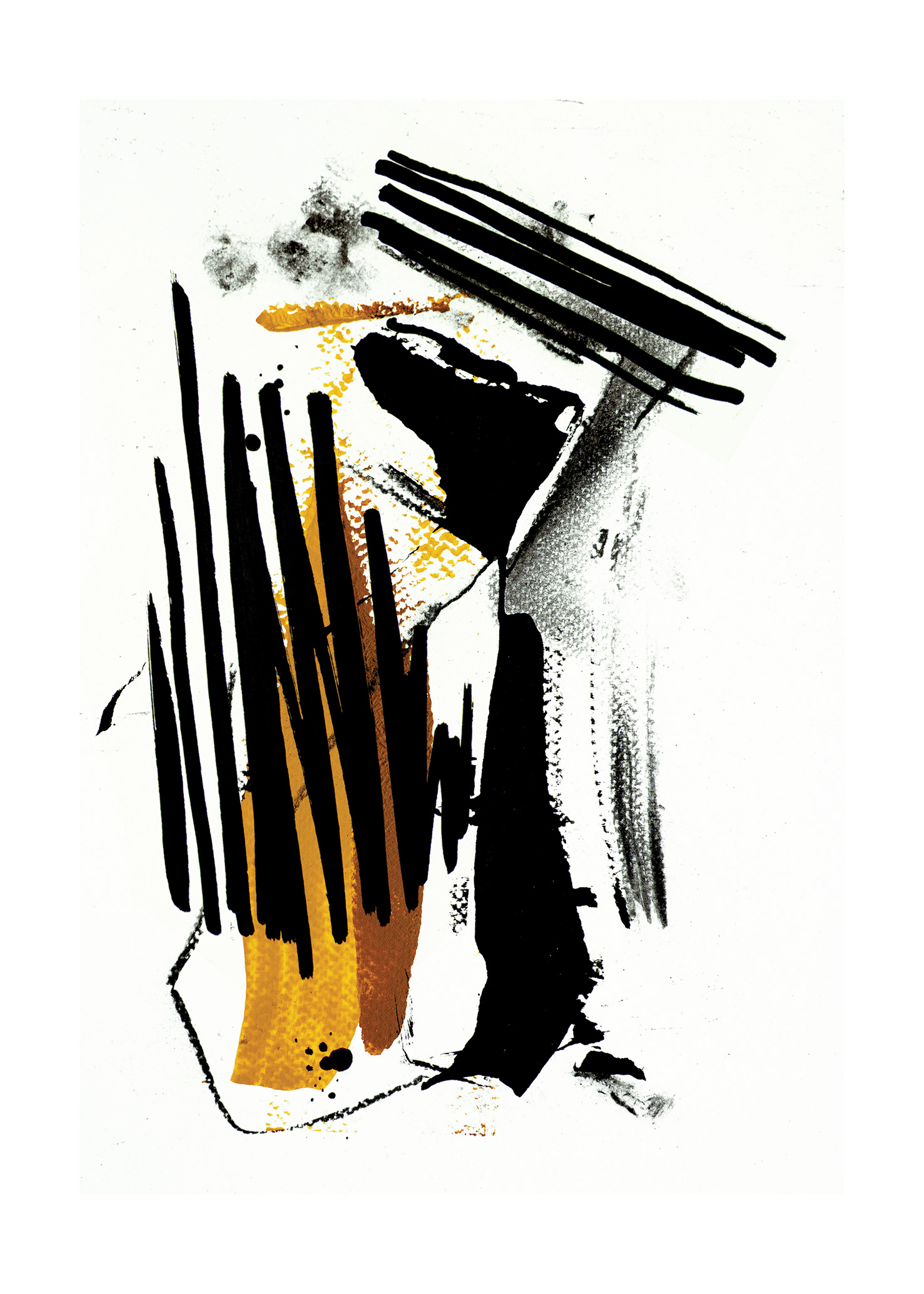 Yellow Brush No3 - Poster - 2