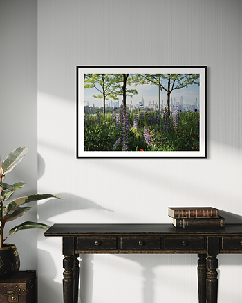 Ny Skyline Flowers - Poster