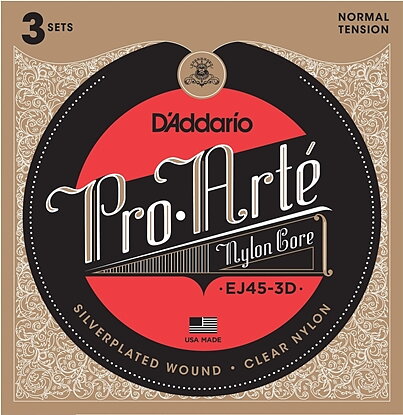 D'Addario EJ45, 3-PACK, Pro Arté, Normal Tension  