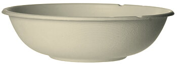 Rund coupe-salladsskål i naturfärgad bagasse - 940ml / 32oz